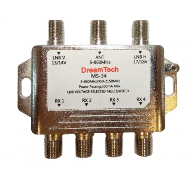 Мультисвич DreamTech MS-34, 3 входа - 4 выхода, оконечный